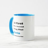 Aangepaste naam "Als het in eerste instantie niet  Mok (Voorkant links)