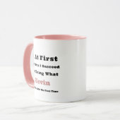 Aangepaste naam "Als het in eerste instantie niet  Mok (Voorkant links)