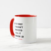 Aangepaste naam "Als het in eerste instantie niet  Mok (Voorkant links)