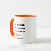 Aangepaste naam "Als het in eerste instantie niet  Mok (Voorkant links)