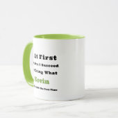 Aangepaste naam "Als het niet lukt bij de eerste k Mok (Voorkant links)