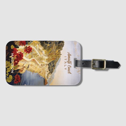 Aangepaste naam Amalfi Italië Bagagelabel (Voorkant (horizontaal))