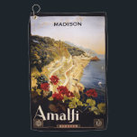 Aangepaste naam Amalfi Italy Vintage Travel Golfhanddoek<br><div class="desc">Bekijk mijn winkel voor meer objecten met deze afdruk.</div>