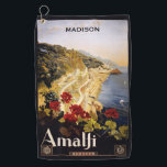 Aangepaste naam Amalfi Italy Vintage Travel Golfhanddoek<br><div class="desc">Bekijk mijn winkel voor meer objecten met deze afdruk.</div>