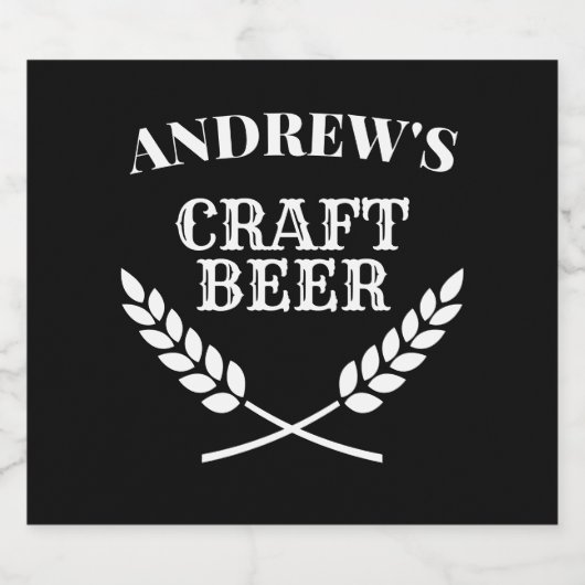 Aangepaste naam ambachtelijk bier tarwe krans kran bier etiket (Enkel label)