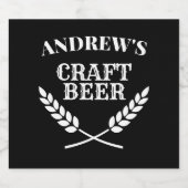 Aangepaste naam ambachtelijk bier tarwe rand krans etiket (Enkel label)