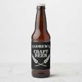 Aangepaste naam ambachtelijk bier tarwe rand krans etiket (Voorkant)