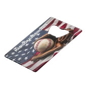 Aangepaste naam American Baseball Creditkaart Flessenopener (Voorkant Gekanteld)