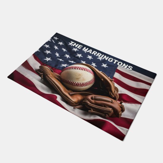 Aangepaste naam American Baseball Deurmat (Schuin)