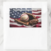 Aangepaste naam American Baseball Rechthoekige Sticker (Tas)
