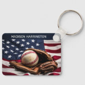 Aangepaste naam American Baseball Sleutelhanger (Voorkant)