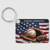 Aangepaste naam American Baseball Sleutelhanger (Achterkant)