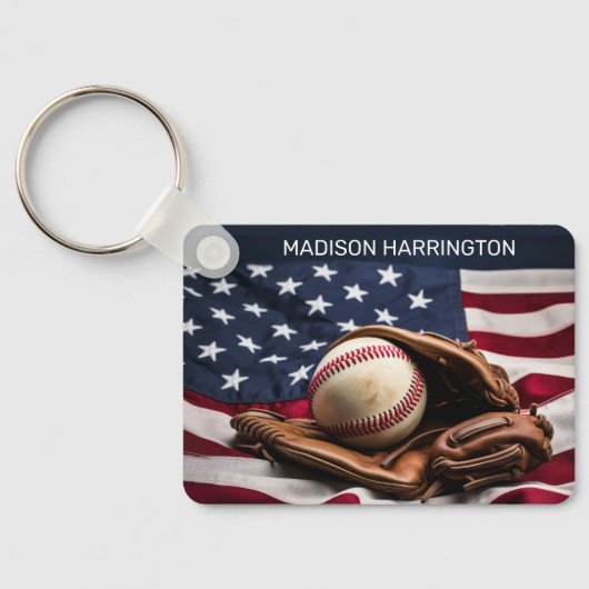 Aangepaste naam American Baseball Sleutelhanger (Achterkant)