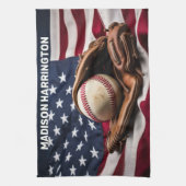 Aangepaste naam American Baseball Theedoek (Verticaal)