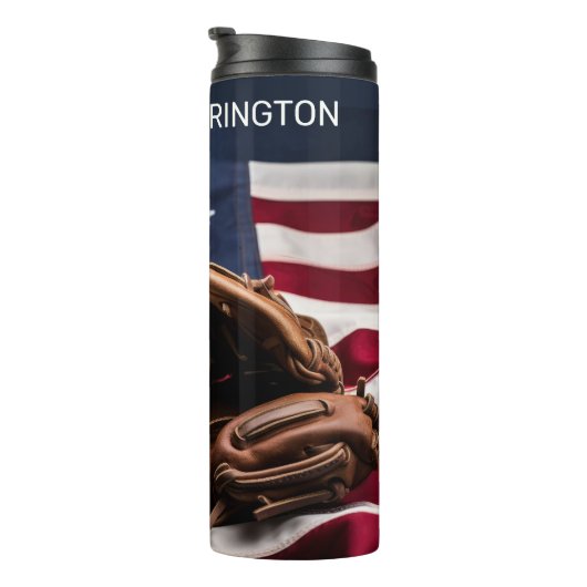 Aangepaste naam American Baseball Thermosbeker (Geroteerd rechts)