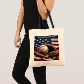 Aangepaste naam American Baseball Tote Bag (Voorkant (product))
