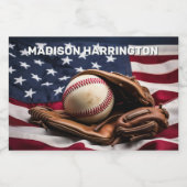 Aangepaste naam American Baseball Voedselcontainer Etiket (Enkel label)