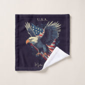 Aangepaste naam American Eagle Bad Handdoek (Wasdoekje)
