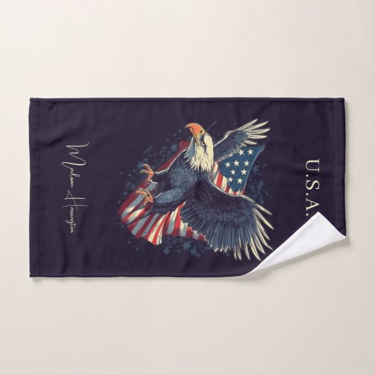 Aangepaste naam American Eagle Bad Handdoek (Handdoek)
