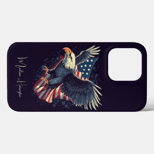 Aangepaste naam American Eagle Case-Mate iPhone Case (Achterkant (horizontaal))