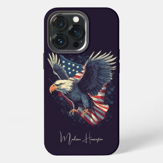 Aangepaste naam American Eagle iPhone Hoesje (Achterkant)