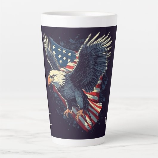 Aangepaste naam American Eagle Latte Mok (Voorkant)