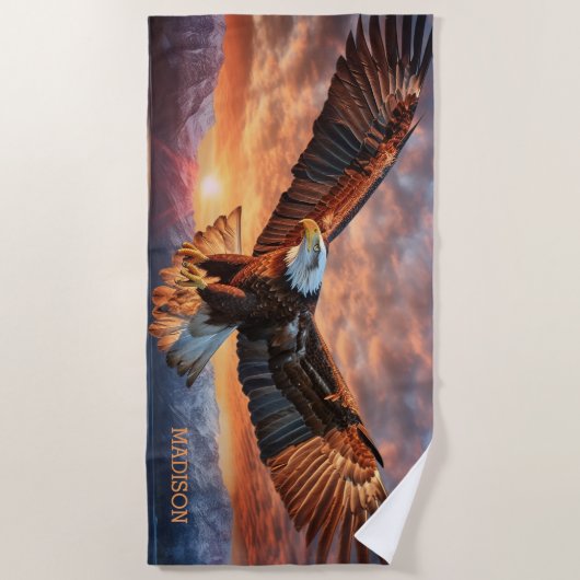 Aangepaste naam American Eagle Strandlaken (Voorkant)