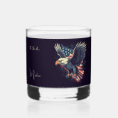 Aangepaste naam American Eagle Whisky Glas (Voorkant)