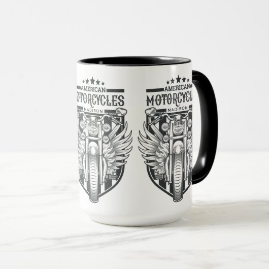 Aangepaste naam "American Motocycles" mokken (Voorkant rechts)