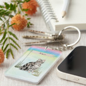 Aangepaste naam Amerikaanse Short Hair Pet Cat Sleutelhanger (Voorkant Rechts)