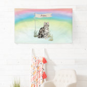 Aangepaste naam Amerikaanse Short Hair Pet Cat Spandoek (Insitu)