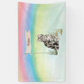 Aangepaste naam Amerikaanse Short Hair Pet Cat Spandoek (Verticaal)
