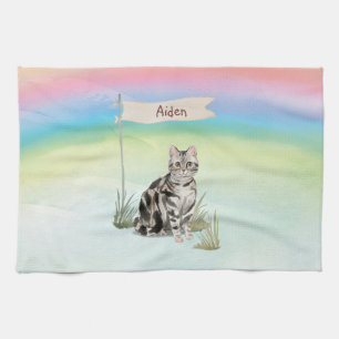 Aangepaste naam Amerikaanse Short Hair Pet Cat Theedoek