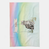 Aangepaste naam Amerikaanse Short Hair Pet Cat Theedoek (Verticaal)