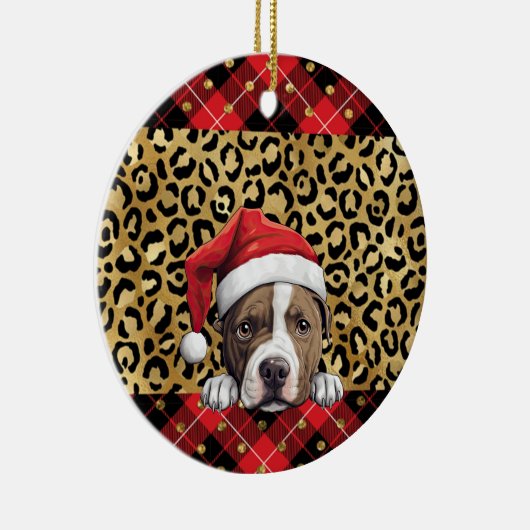 Aangepaste naam Amerikaanse Staffordshire Terrier  Keramisch Ornament (Rechts)