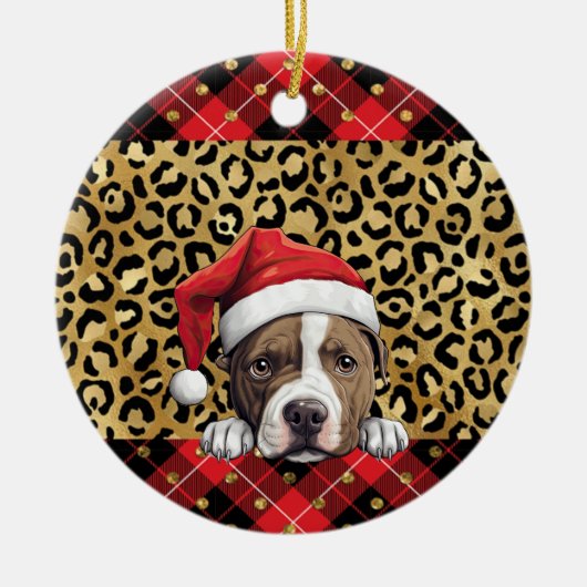 Aangepaste naam Amerikaanse Staffordshire Terrier  Keramisch Ornament (Voorkant)