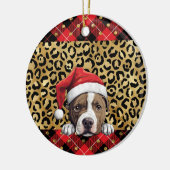 Aangepaste naam Amerikaanse Staffordshire Terrier  Keramisch Ornament (Links)