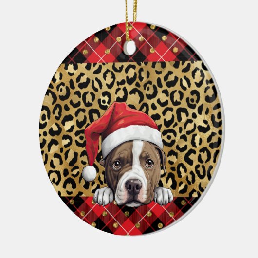 Aangepaste naam Amerikaanse Staffordshire Terrier  Keramisch Ornament (Links)