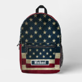 Aangepaste naam Amerikaanse vlag jongens rugzak (Voorkant)