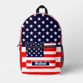 Aangepaste naam Amerikaanse vlag jongens rugzak (Voorkant)