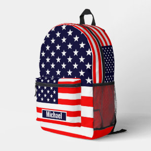 Aangepaste naam Amerikaanse vlag jongens rugzak
