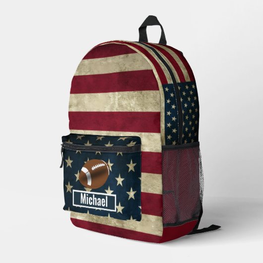 Aangepaste naam Amerikaanse vlag jongens rugzak (Achterkant Hoek Rechts)
