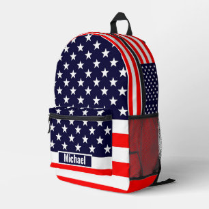 Aangepaste naam Amerikaanse vlag jongens rugzak