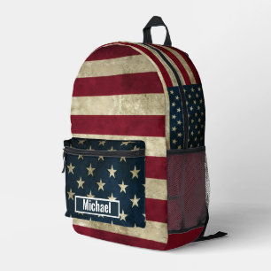 Aangepaste naam Amerikaanse vlag jongens rugzak