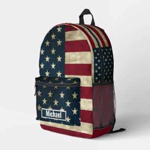 Aangepaste naam Amerikaanse vlag jongens rugzak