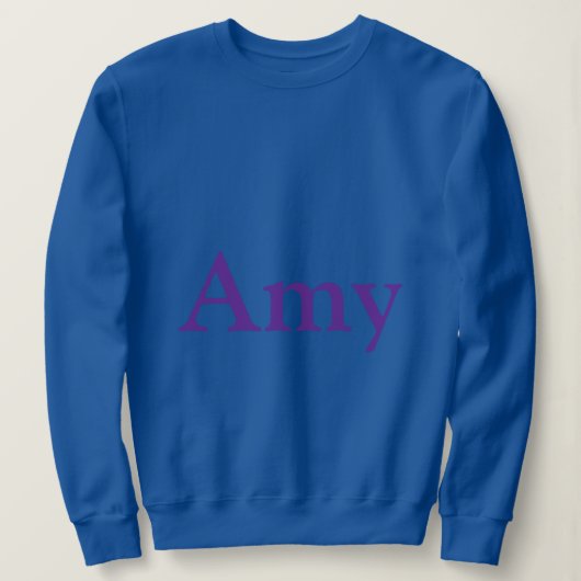 Aangepaste Naam Amy Blue Dames Sweatshirt (Design voorkant)