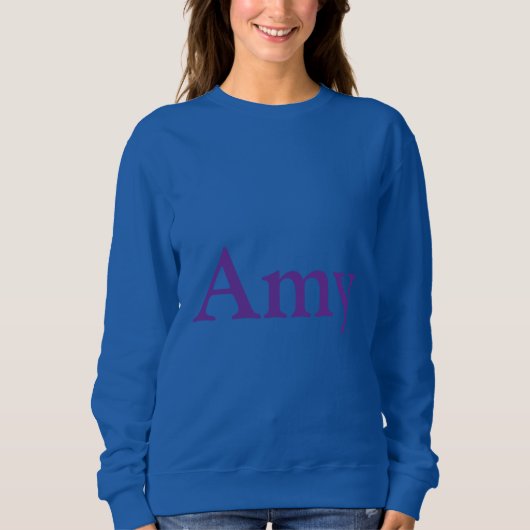 Aangepaste Naam Amy Blue Dames Sweatshirt (Voorkant)