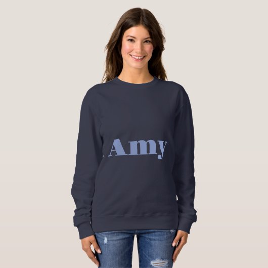 Aangepaste Naam Amy Blue Dames Sweatshirt (Voorkant volledig)
