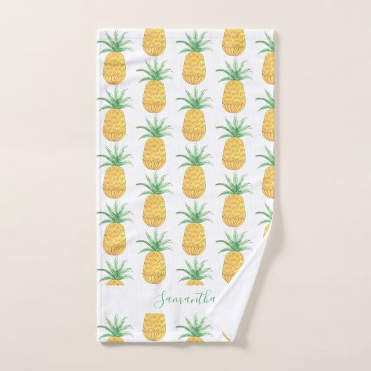 Aangepaste naam anananaplepatroon bad handdoek (Handdoek)