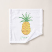 Aangepaste naam anananaplepatroon bad handdoek (Wasdoekje)